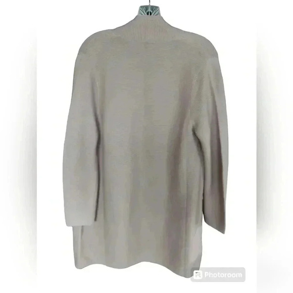 Eileen Fisher Powder Pink Silk & Cashmere Blend Straight Cardigan Sweater - Picture 3 of 5